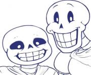 Printable sans and papyrus undertale  coloring pages